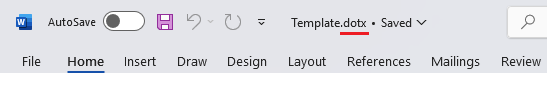 Opening a template as a template